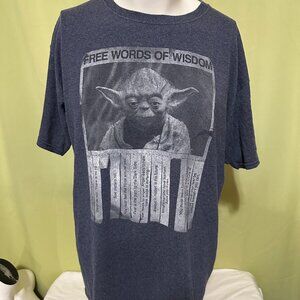Jedi Master Yoda Free Words of Wisdom Men's Dark Gray T Shirt Large Cotton Poly